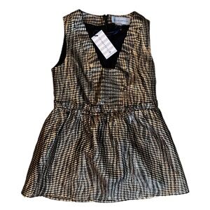 Tuckernuck Black & Gold Peplum Top